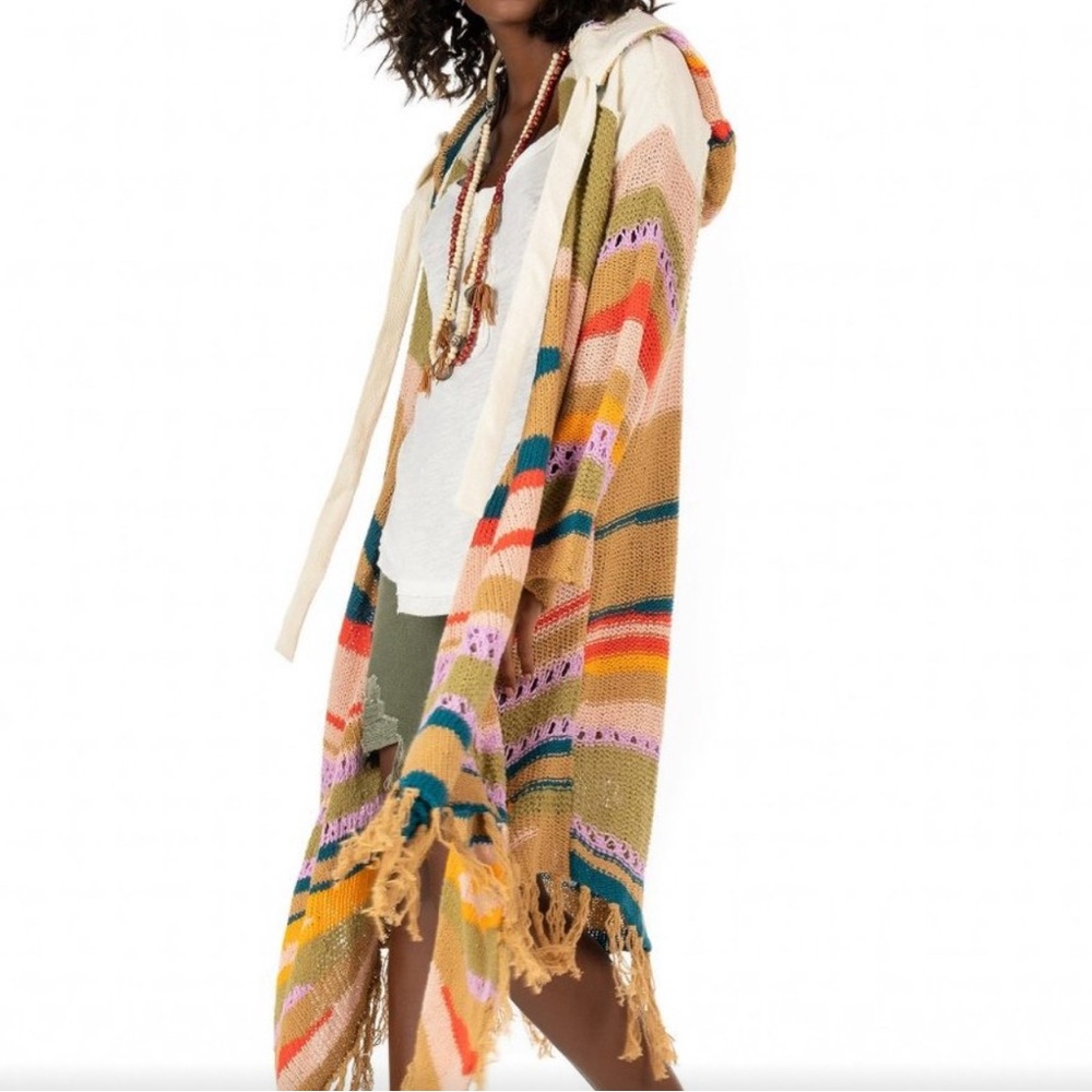 Free People Beach Party Fringe Cardigan Sweater